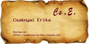 Csaknyai Erika névjegykártya