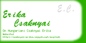 erika csaknyai business card